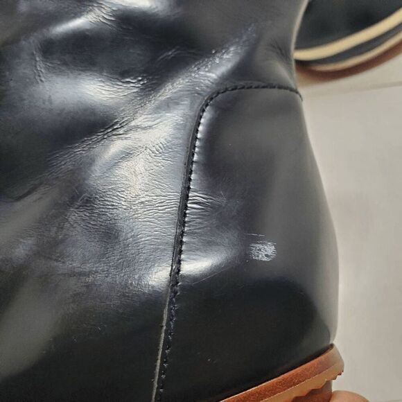 Diane von Furstenberg Women's Black Round-Toes Leather Colorblock Pattern Boots - Picture 12 of 16